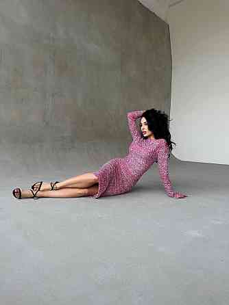 Жіноча стильна вечірня мідіплаття двійка Рожевий, 44/46 Одеса