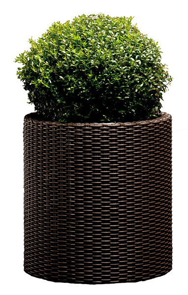 Горщик для квітів Keter 39 л. Cylinder Planter Large, коричневий Київ - фото 1