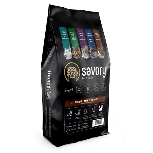 Корм сухой Savory Adult Cat Sensitive Digestion Fresh Lamb and Turkey для кошек с чувствительным пищеварением со свежим ягненком и инд Киев - изображение 1