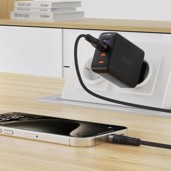 Кабель ACEFAST USB-C 3A, 1.2м, черный, нейлон Киев