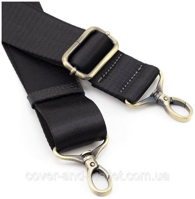 Стильная мужская барсетка через плечо из натуральной кожи в черном цвете Grande Pelle 731710 Киев - изображение 9