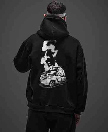 Костюм оверсайз Police on Fire — худі та джоггери з принтом горіючий Приус S Чернівці