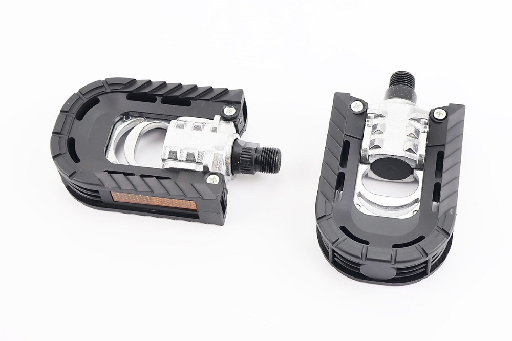 Педалі FOLDING складані 9/16" (100x70x28mm) пластико-алюминієві, чорно-сірі YH-99X Київ - фото 1