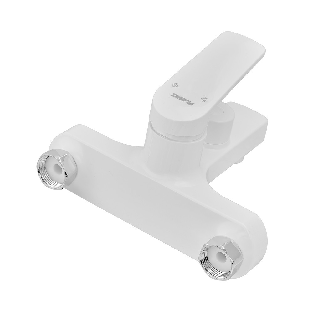 Змішувач для ванни Plamix Lucas-009 EURO SET білий зі шлангом, лійкою та кронштейном (PM0708) Харків - фото 5
