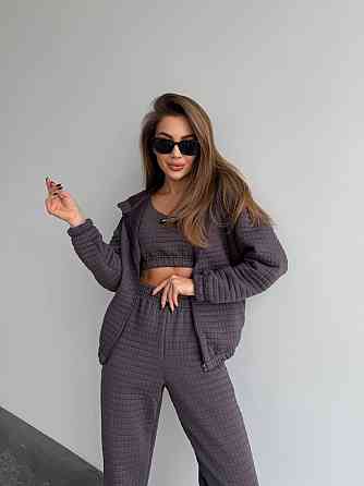 Женский прогулочный костюм тройка: кофта топ и штаны Капитон Фуме, 42/44 Одесса