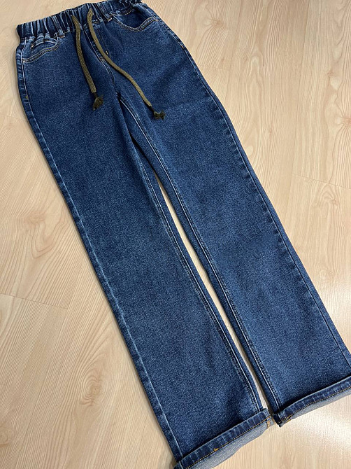 Джинси жіночі Vanver 8023 MOM STRAIGHT jeans comfort рівні стрейчеві талія на резинці шнурок сині, синій, З6, 36, 94 см, 116 см Київ - фото 9