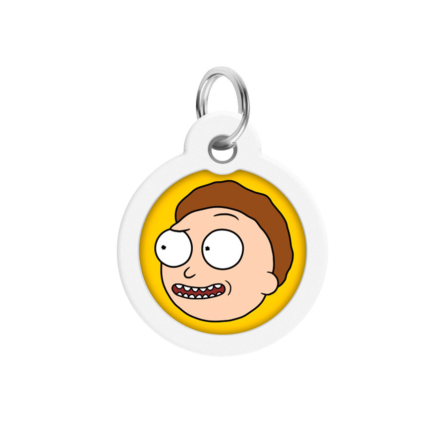 Адресник для собак і котів металевий WAUDOG Smart ID з QR-паспортом, малюнок "Рік і Морті 2", коло, Д 25 Вінниця - фото 2