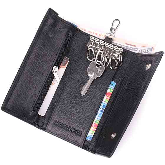Большая ключница с функцией кошелька из натуральной кожи ST Leather 22492 Черный Киев