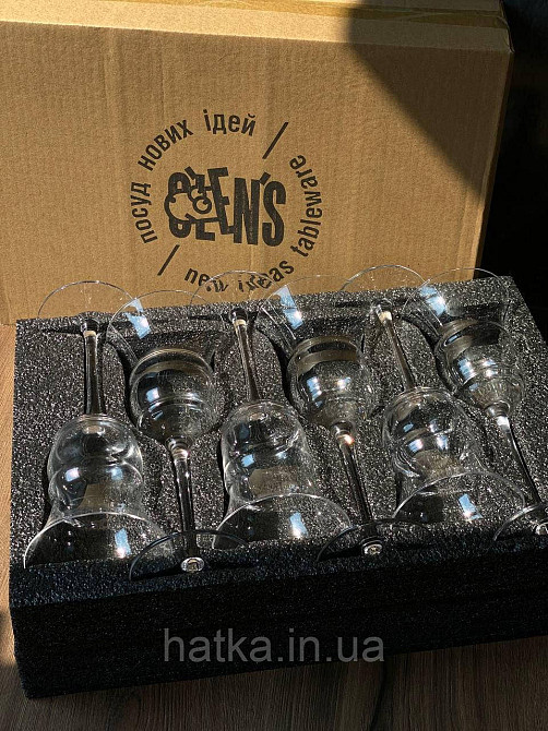 Набір скляних келихів для шампанського 6 шт 220 мл "Гоблет" скло прозоре 102-788 Київ - фото 5