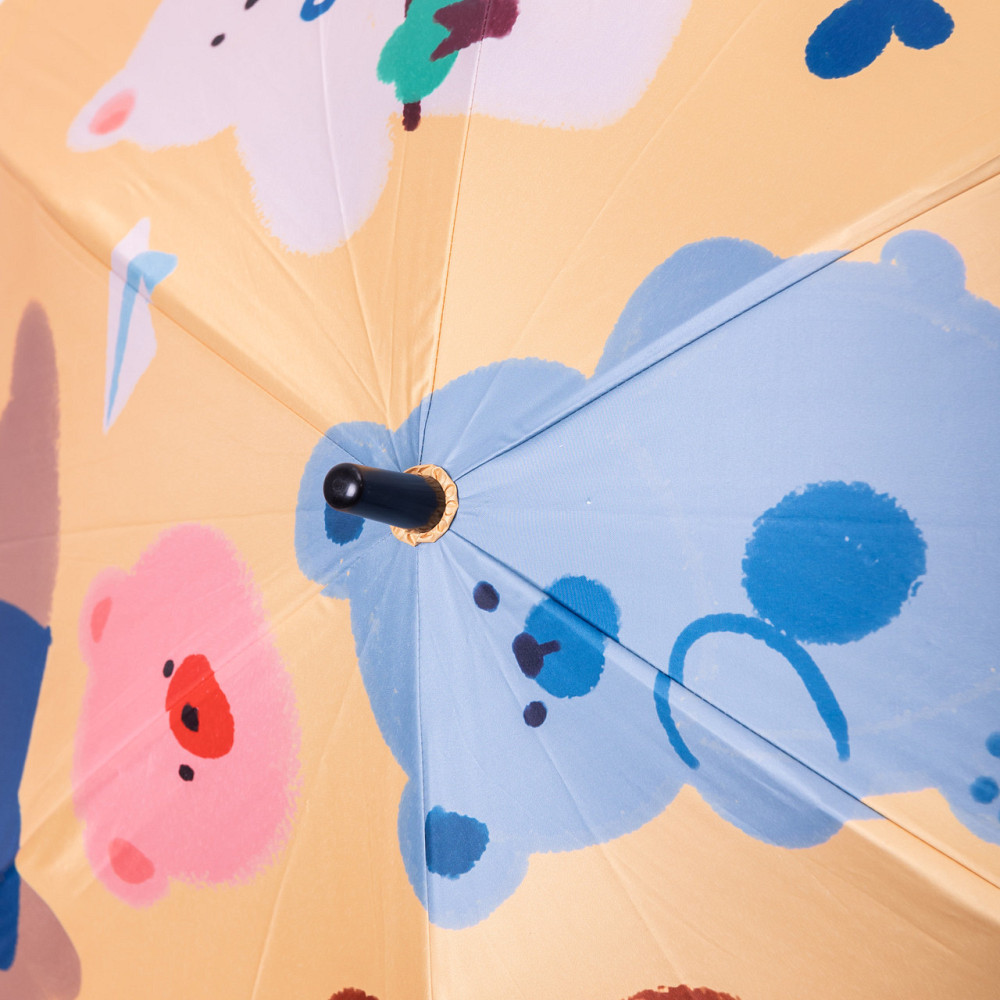 Парасолька дитяча механічна елегантна з принтом міцна надійна з поліестеру діаметр 90 см Жовтий HP-23-13Y Київ - фото 10