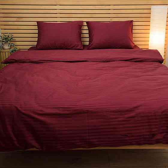 Наволочка страйп сатин на подушку 40х40 см 125 г/м2 YouStar 1 шт. (Бордовий) Суми