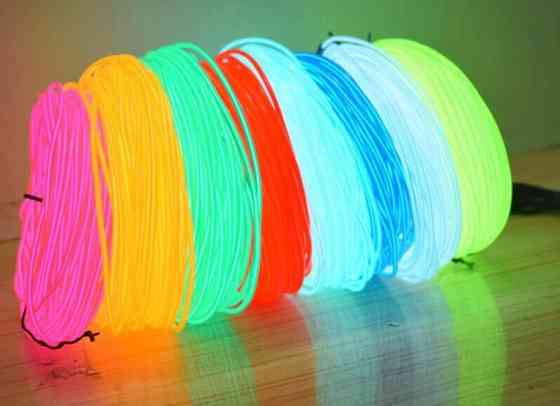 Светодиодная лента RESTEQ синяя 3 м LED неоновый провод с контроллером для вечеринок авто декора костюмов Киев