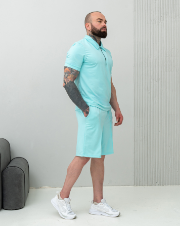 Комплект мужской футболка шорты Голубой XL Харьков