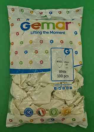 Повітряні кулі пастель білий 10" (25 см) Gemar 100 шт (1 пач.) Харків
