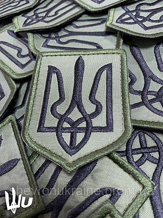 Шеврон Герб Украины (Форма щит. На липучке) Размер 8x6см Киев - изображение 2