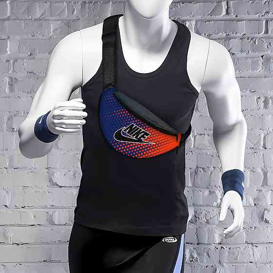 Сумка-бананка Nike чоловіча/жіноча спортивна 32×16 см з розширювачем поясна сумка або сумка через плече (3731) Київ