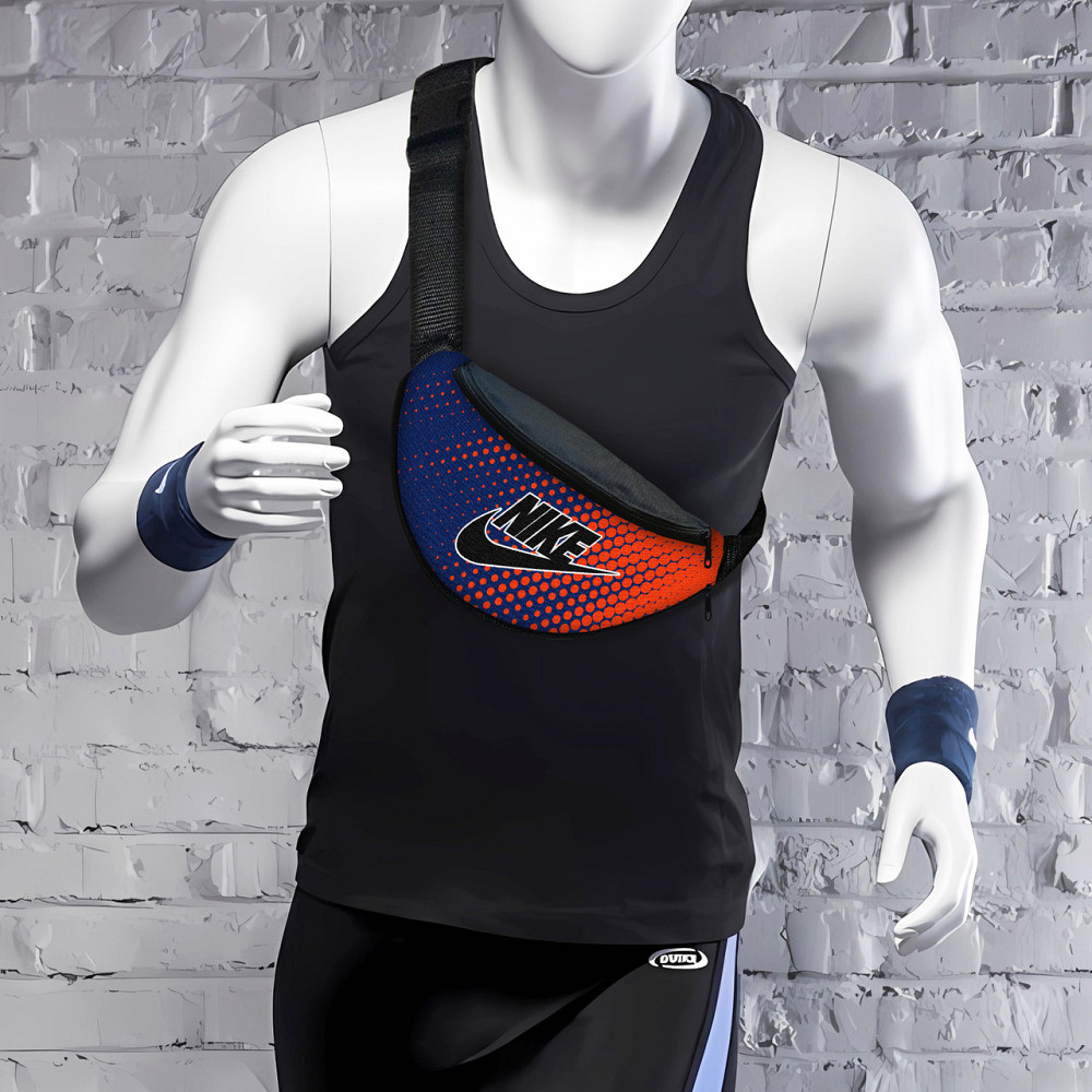 Сумка-бананка Nike чоловіча/жіноча спортивна 32×16 см з розширювачем поясна сумка або сумка через плече (3731) Київ - фото 2