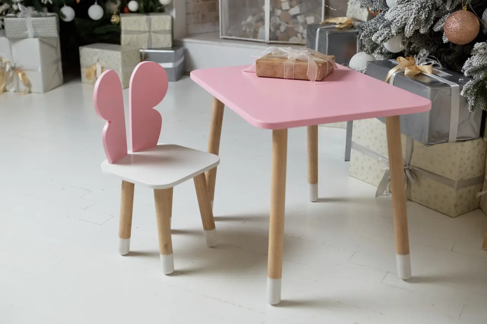 Дитячий прямокутний столик (Рожевий) та стільчик Метелик (Рожевий з білим) Вінниця - фото 11