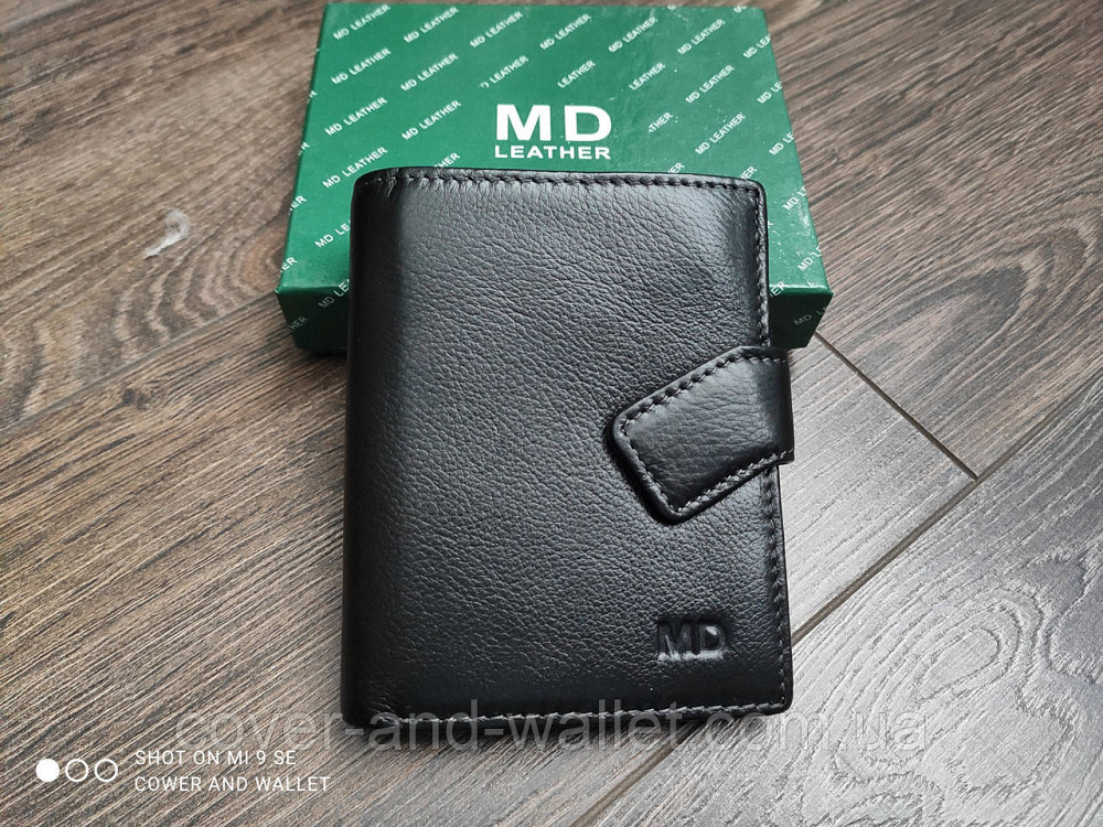Шкіряний чоловічий гаманець на магнітній фіксації (вертикальний) MD 129A Київ - фото 2