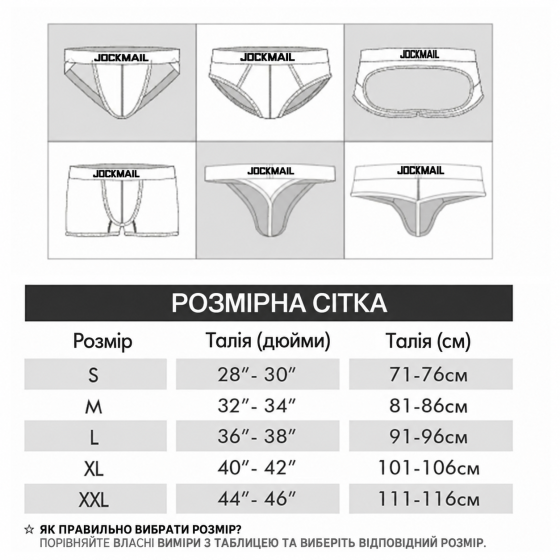 Джоки чоловічі труси Jockmail з відкритою задньою частиною та контрастним написом чорні XXL Київ
