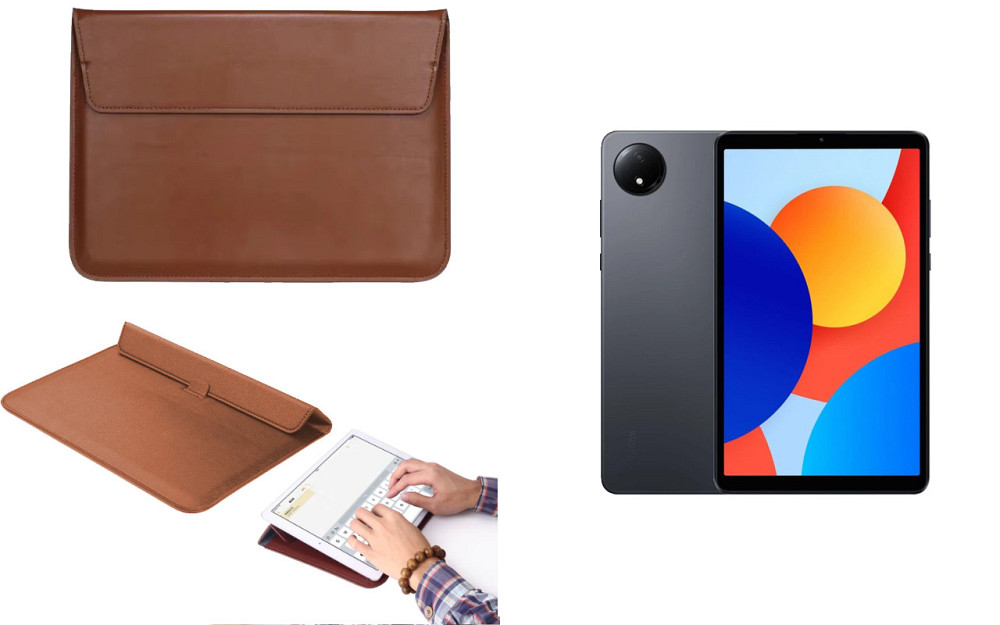 Чохол-конверт VitoCase для Xiaomi Redmi Pad SE 8.7, з функцією підставки для планшета Коричневий Київ - фото 1