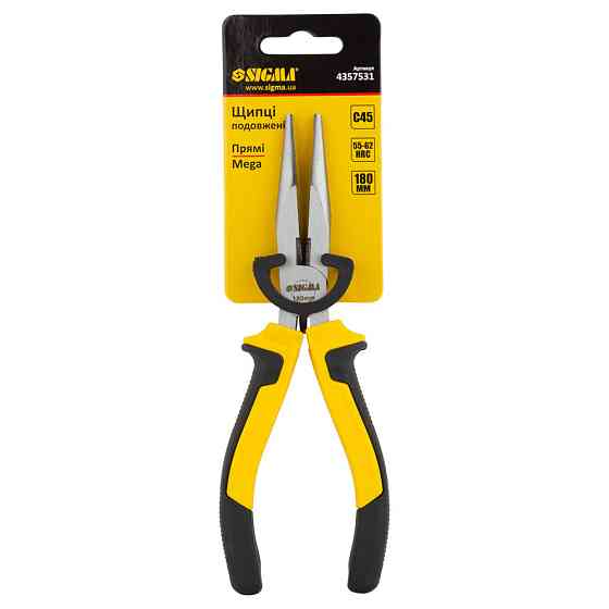 Длинногубцы прямые 180мм Standard SIGMA (4357531) Киев