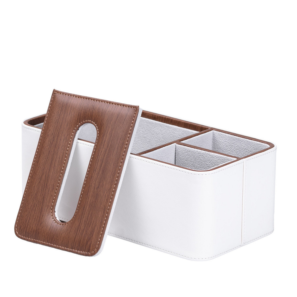 Салфетница-органайзер из эко-кожи, 3 отделения, белая Киев - изображение 3