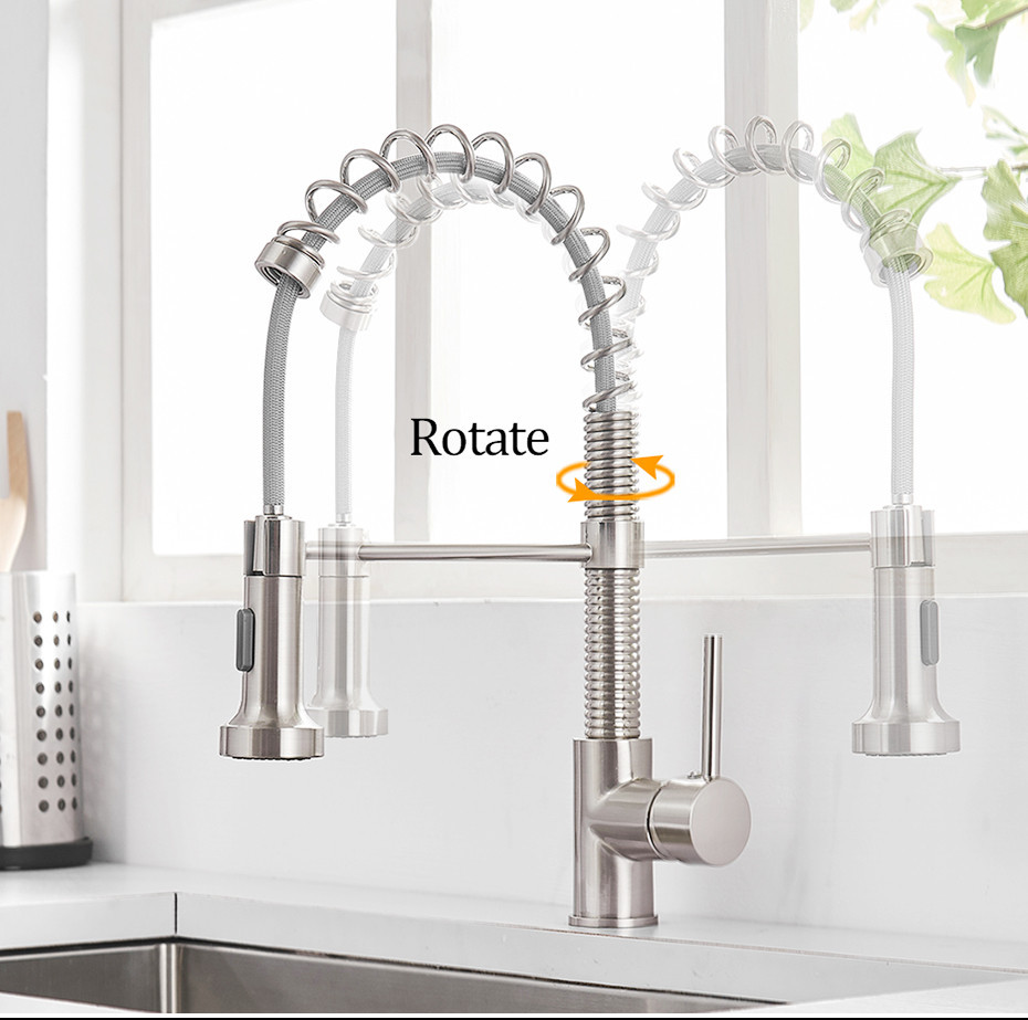 Змішувач кухонний висувний злив кран два режими води обертається на 360 градусів WanFan Хром Кам'янець-Подільський - фото 2