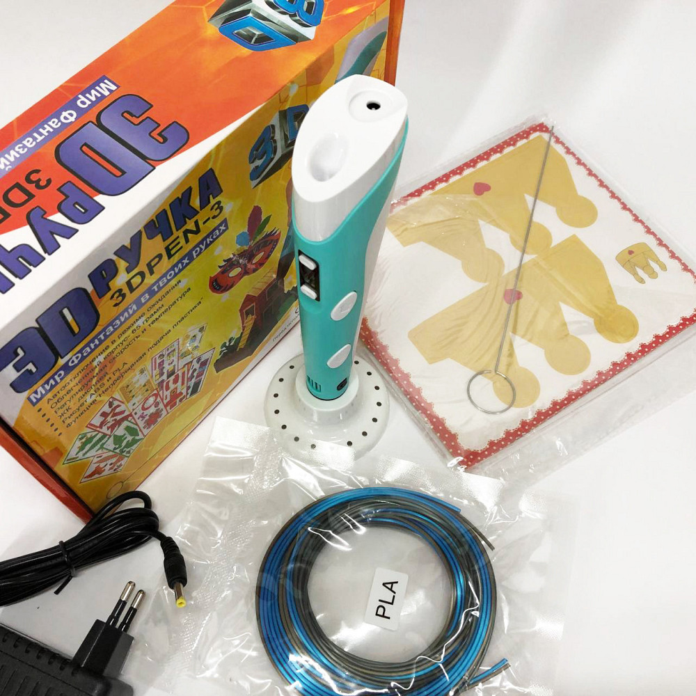 Ручка для малювання у 3d з екраном 3D ручка Smart 3D Pen 2 голубая, Дитяча розвиваюча ST-786 3d ручка Київ - фото 2