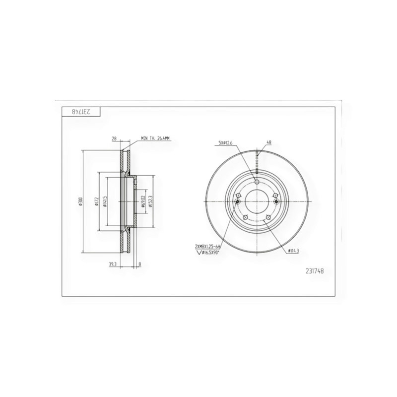 Диск Hyundai iX35, i40, Sonata, Kia Sportage (2010-) передний (d300x28mm) тормозной Мукачево - изображение 1