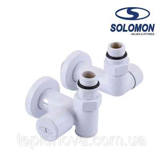 Крани (під ТЕН) для рушникосушки Білі Solomon 1/2" White Чернівці