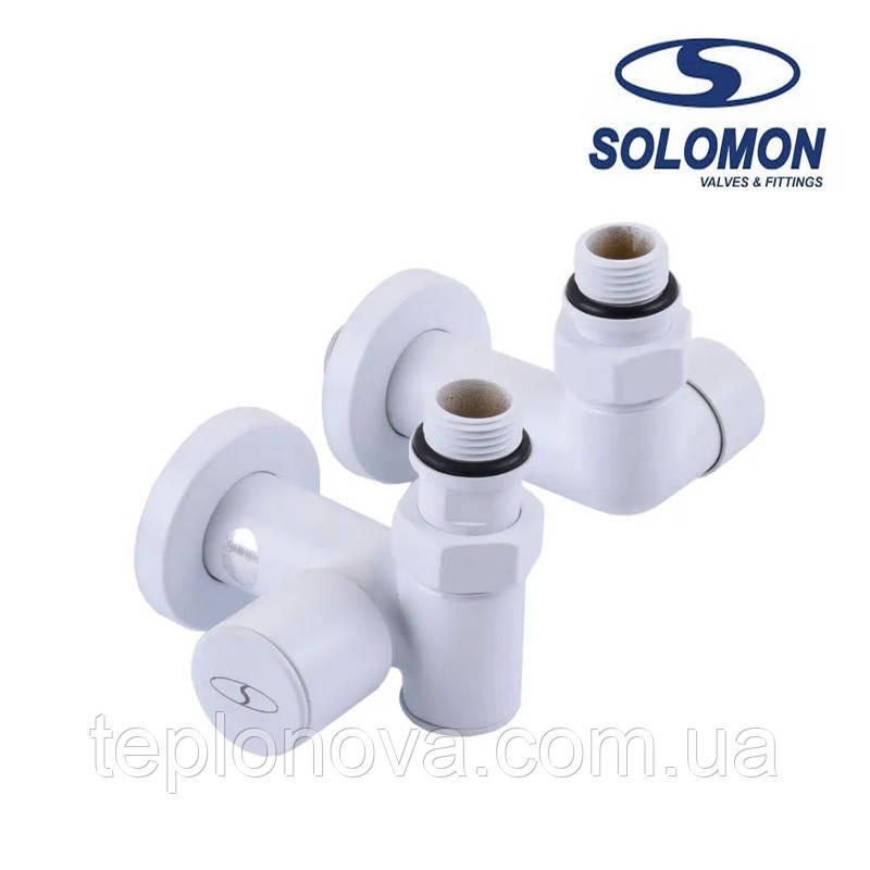 Крани (під ТЕН) для рушникосушки Білі Solomon 1/2" White Чернівці - фото 2