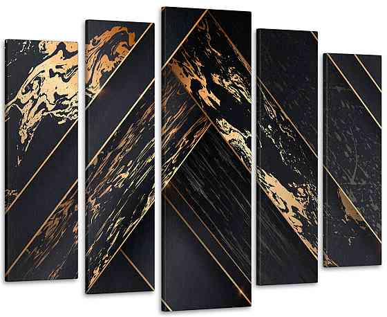 Модульна картина у вітальню / спальню Абстракція золотий Візерунок Art-384_5 ( 80х118см ) Київ