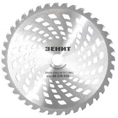 Нож для газонокосилки Зеніт к садовому триммеру 255х25.4 мм 40 ТВС зубцов уп (40236050) Винница