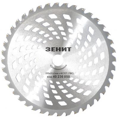 Ніж для газонокосарки Зеніт до садового тримера 255х25.4 мм 40 ТВС зубців уп (40236050) Вінниця - фото 2