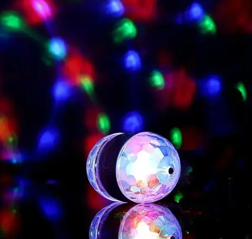 Світлодіодна обертова подвійна лампочка зоряне небо (мультиколірнв) від розетки і цоколя. Київ - фото 5