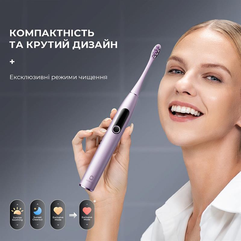Розумна зубна електрощітка Oclean X Pro Digital Electric Toothbrush Purple (6970810553475) ( Purple ) Харків - фото 3