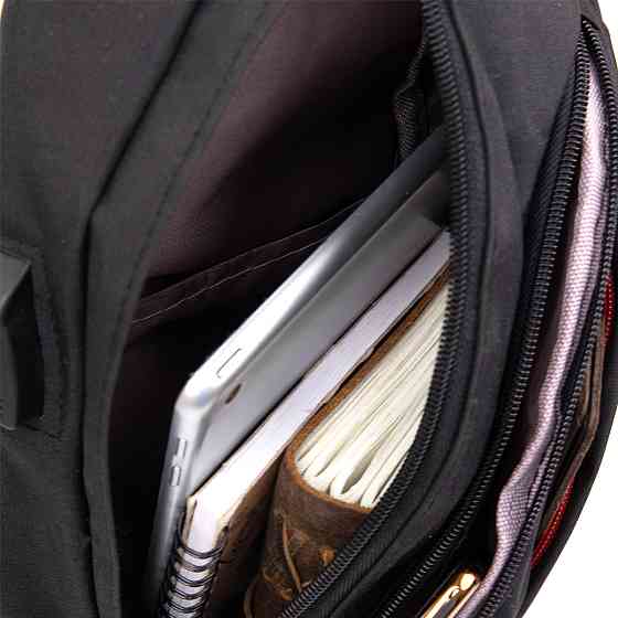 Сумка унисекс через плечо смарт текстильная Vintage 20550 Черная Киев