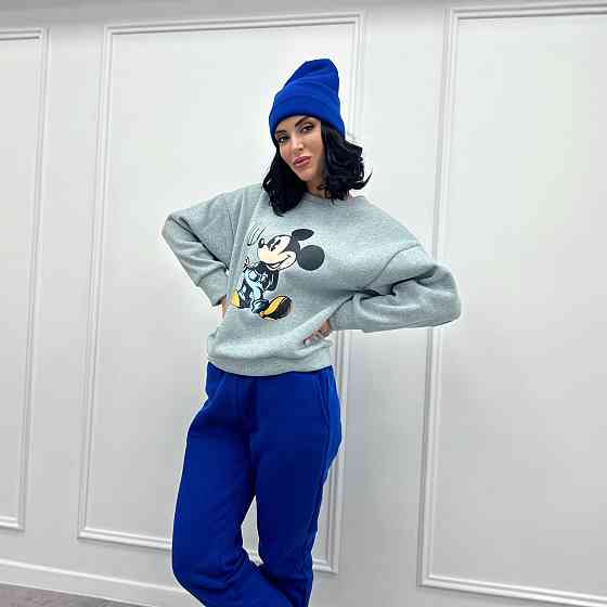 Двокольоровий спортивний костюм з шапкою "Minnie" оптом | Батал | Розпродаж моделі Електрик, 50-52 Київ