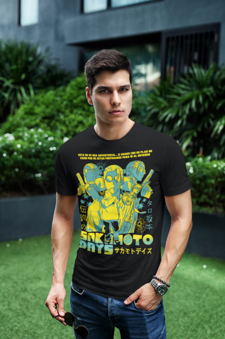Футболка для мальчика аниме Сакамото Дайс Аниме Фанс оверсайз (рост от 165 до 180 ) Черний AnimeJ0646m Днепр - изображение 4