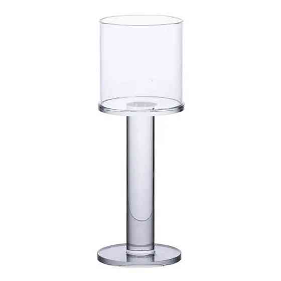 Підсвічник скляний на ніжці 6×16 см підсвічник келих декоративний прозорий HP-4-38M Коломия