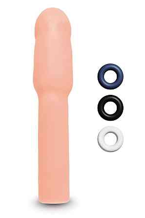 Насадка на пенис Size-Up Penis Extender с 3 эрекционными кольцами в наборе, бежевая Sex Aura Киев