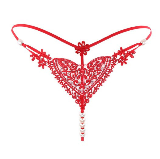 Труси з перлами та сердечком one size червоний Київ - фото 7