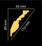 Потолочный плинтус 2м   GP-9     89х65 mm Днепр - изображение 2