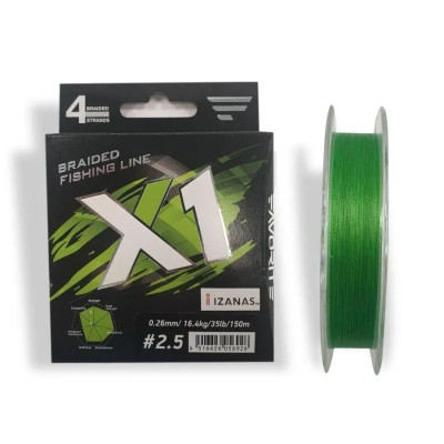 Шнур Favorite X1 PE 4x 150m 2.5/0.260mm 35lb/16.4kg Light Green (1693.11.34) Винница - изображение 1