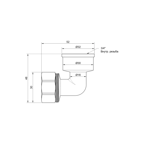 Кутик обтискний Thermo Alliance Standart 20х3/4" ВР SD156W2020 Київ