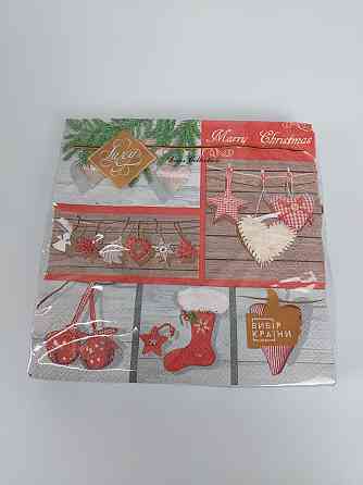 Салфетки бумажнае новогодние(ЗЗхЗЗ, 18шт)