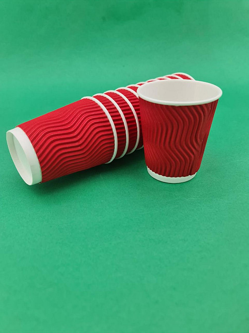 Стакан гофрований 175мл "Червоний" Маестро (20 шт) Харків - фото 1