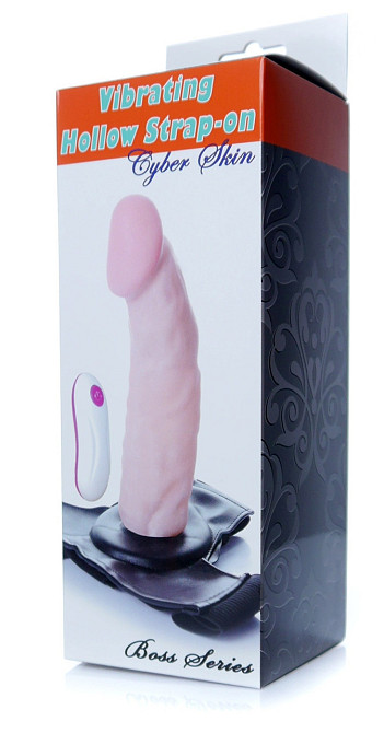 Страпон Vibrating Hollow Strap-on Cyber Skin Sex Aura Київ - фото 9
