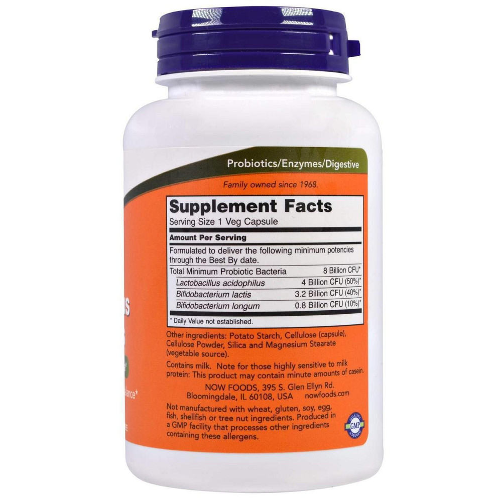 Пробіотики Now Foods Acidophilus & Bifidus 8 млрд КОЕ 120 вег капсул Київ - фото 2
